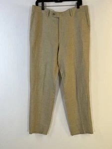 Men’s Linen Tan Pants | Made In Italy Size 36 - Picture 1 of 13