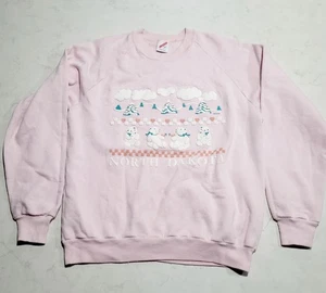Vintage Jerzees North Dakota Winter Bears Crewneck Sweatshirt Pullover USA 90s - Picture 1 of 7