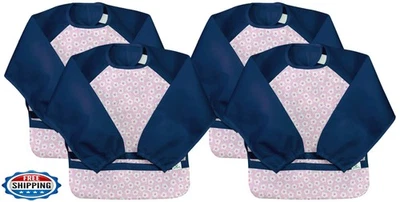 Babero manga larga fácil de usar green sprouts | Protección impermeable | Flipped Poc Foto 1 de 4