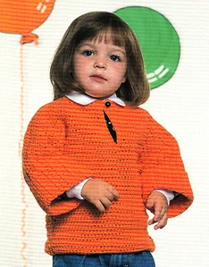 EASY Child's Pullover Sweater/Crochet Pattern INSTRUCTIONS ONLY - Picture 1 of 1