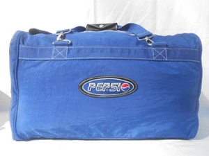 Vintage 80er Pepsi blau große Reisetasche Pepsi Logo Reißverschluss mit Schuhtasche Sammlerstück - Bild 1 von 24