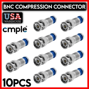 10 PCS BNC Connector Compression Type Male Plug for RG-59 Coax Coaxial Cable - Picture 1 of 3