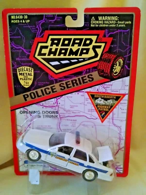 SOUTH DAKOTA POLICE CAR NEW ROAD CHAMPS 1:43 1996 NO 6430-30 FORD CROWN VICTORIA - Image 1 of 4
