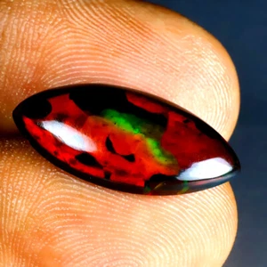4.04 ct Superb Marquise Cabochon (21 x 10 mm) Ethiopian Flashing Black Opal - Picture 1 of 1