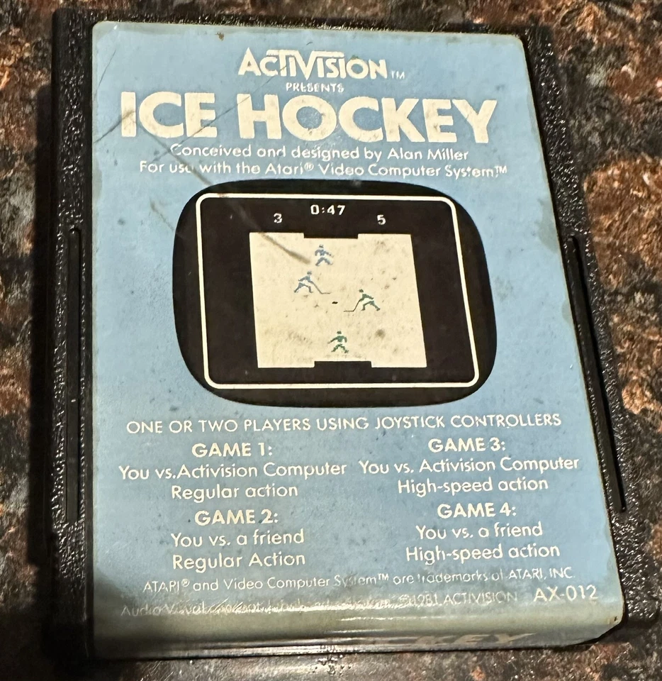 Ice Hockey (Atari 2600, Activision, 1981) Game Cartridge - Image 1 of 4