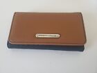 New NWOT Stone Mountain Leather Wallet Black Brown Tan Wallet Checkbook Holder