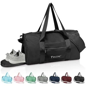 Gym Duffel Bag Men Women Small Waterproof Sports Travel Bag Shoe Wet Compartment - Picture 1 of 9