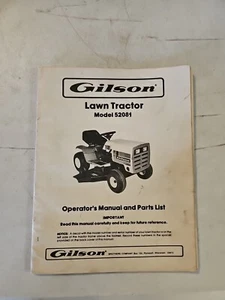 Gilson 52081 Lawn Garden Tractor Operators & Parts Manual Catalog - Picture 1 of 7