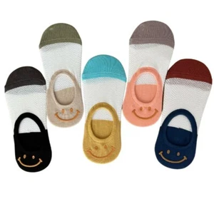 No Show Socks Women | Invisible Socks | Happy Socks | 5 Pair | Non Slip Gel - Picture 1 of 5