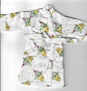 Ropa casera para muñeca-Bata con estampado de helado Baby Yoda que se adapta a Ken/Barbie/ELF R6 - Imagen 1 de 1