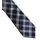 Tommy Hilfiger 100% Silk Neck Tie Tartan Plaid Navy Blue White Green Tie