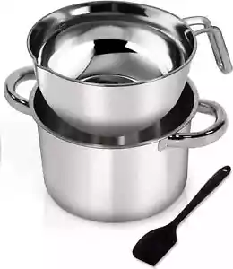 Double Boiler Pot Set,1250Ml/1.1Qt Mixing Bowl for Chocolate Melting, 2200ML - Picture 1 of 2