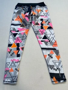 Alixrfitness Leggings Womens One Size Multicolor Geometric Elastic Waist Pull On - Picture 1 of 9