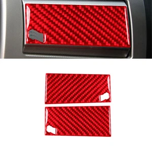 2Pcs For Jaguar XF 09-11 Red Carbon Fiber Driver Side Air Vent Outlet Panel Trim - Picture 1 of 10