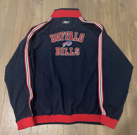 Vtg Buffalo Bills Reebok Zip Windbreaker Jacket Embroidered Sz L Cover