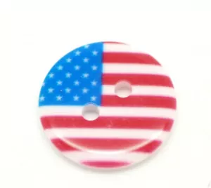 USA American Flag Pattern 2 Holes Resin Sewing Buttons Scrapbooking 18mm 100 Pcs - Picture 1 of 3