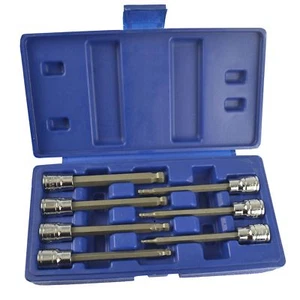 Juego de brocas de toma de llave hexagonal Allen con extremo de bola larga 3/8" unidad 3 mm - 10 mm AT641 - Imagen 1 de 3