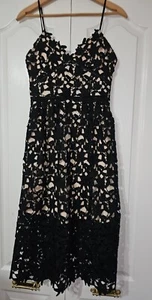 Damen schwarz formelles Kleid geschichtet Spitze Größe klein 95 % Polyester Reißverschluss hinten Polyes - Bild 1 von 9