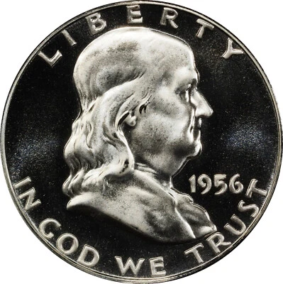 1956 PR69CAM, Type 2, Franklin Half Dollar, PCGS 50662163 - Image 1 of 4