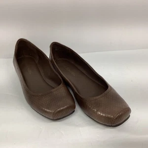 Kim Rogers Women's Izzie Square Toe Brown Textured Slip On Flats Size 8.5 M - Picture 1 of 11