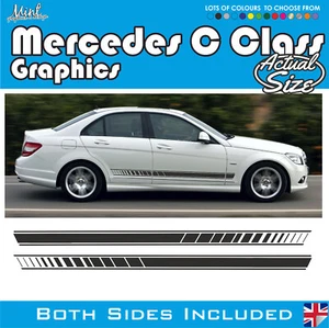 Mercedes Clase C AMG Estilo Rayas Laterales Calcomanías Adhesivas Gráficos Gratis P&P 004 - Imagen 1 de 5