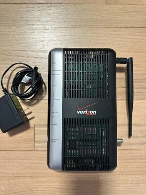 Actiontec Verizon MI424-WR Rev.D WiFi Wireless Router Modem w Adapter - Image 1 of 4
