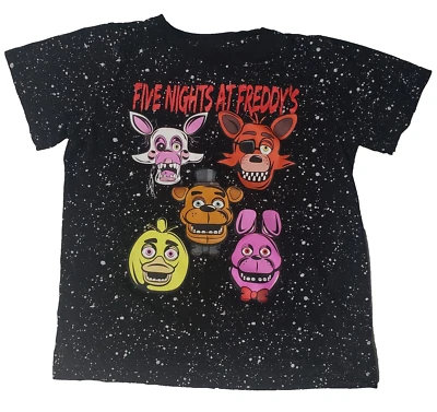 Salpicaduras Five Nights at Freddy's manga corta cuello redondo negro blanco M 10-12 Foto 1 de 4
