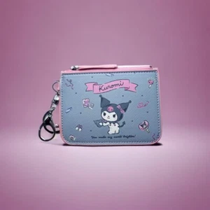 Sanrio Kuromi Card Holder Coin Purse Wallet - Light Grey, ID Carrier Kawaii - Picture 1 of 2