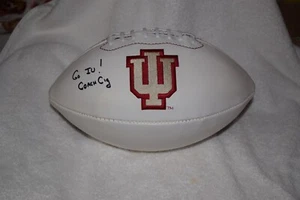 CURT CIGNETTI INDIANA HOOSIERS SIGNED FOOTBALL W/ COA - Imagen 1 de 3