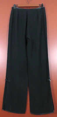 PNS0435- NUEVO CON ETIQUETAS LAFAYETTE 148 NEW YORK Mujer 55% Viscosa Pantalones Anchos Divididos Negro 6 Foto 1 de 4