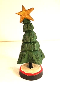 Vintage House Of Hatten 1993 Wooden Christmas Tree With Gold Star 8.5" Primitive - Picture 1 of 7