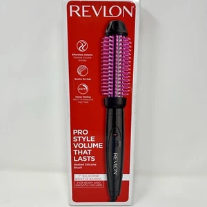 Revlon Silicone Bristle Heated Hair Styling Brush 1 inch barrel - Picture 1 of 4