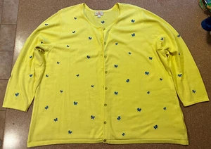 Quacker Factory Allover Embroidered Duet Attached Long Sleeve Sweater Women’s 3X - Picture 1 of 13