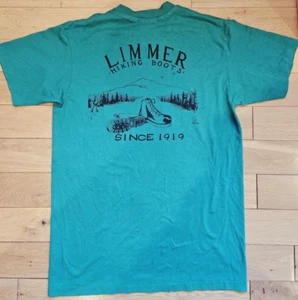 Vtg 1980's LIMMER HIKING BOOTS 2 Sided Single Stitch Promo Ad T-Shirt Adult M - Picture 1 of 8