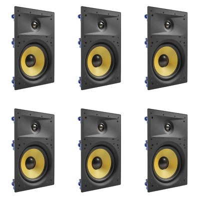6 Pack - TDX 6.5" 2-Way In Wall Home Theater Surround Sound Speaker Flush White
