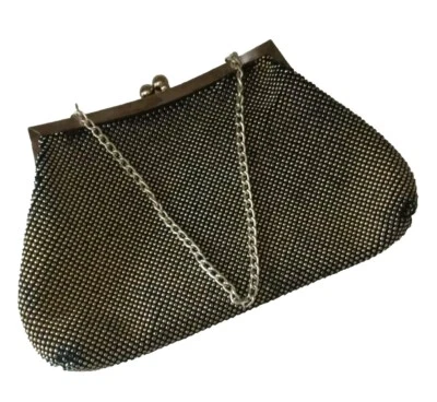 Bolsa de mão de pulso vintage com miçangas feita em Hong Kong sem marca - Imagem 1 de 4