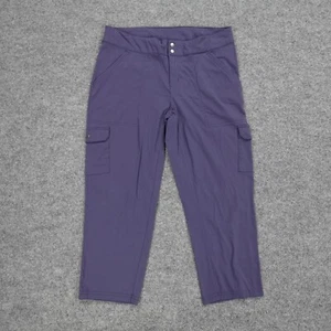 Columbia Pants Womens 10 Capri Cargo Pockets Blue Nylon Stretch Logo 31x22 - Picture 1 of 21