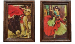 Vintage Art Prints Rico Tomaso Bullfighter Matador Flamenco Dancer Lolita Set 2 - Picture 1 of 13