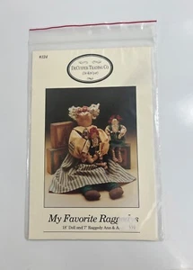 Vtg Sewing Doll Pattern DeCuyper Trading My Favorite Raggedys folk 18"-7"  NEW - Picture 1 of 3