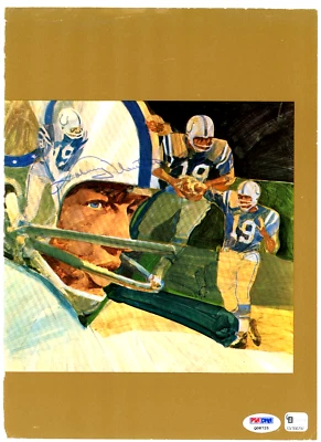 Johnny Unitas Signed Vintage Magazine Photo Autographed Auto Colts MVP PSA DNA - Image 1 of 3