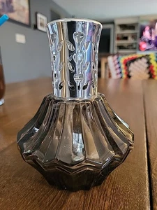 LAMPE Aromatique Ribbed Black Clear Bell Glass Fragrance Diffuser Oil Lamp - Imagen 1 de 12