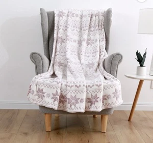 Maintays Plush Throws 50”x60” Velvet Plush Cozy Throws with Christmas design-New - Picture 1 of 3