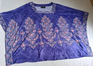 Bob Mackie Top 2x lila Kimonoärmel fließend künstlerisch Lagenlook Boho reif  - Bild 1 von 11