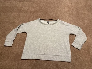 Gapfit Gray Sweatshirt Women Sz Large Cropped - Picture 1 of 8
