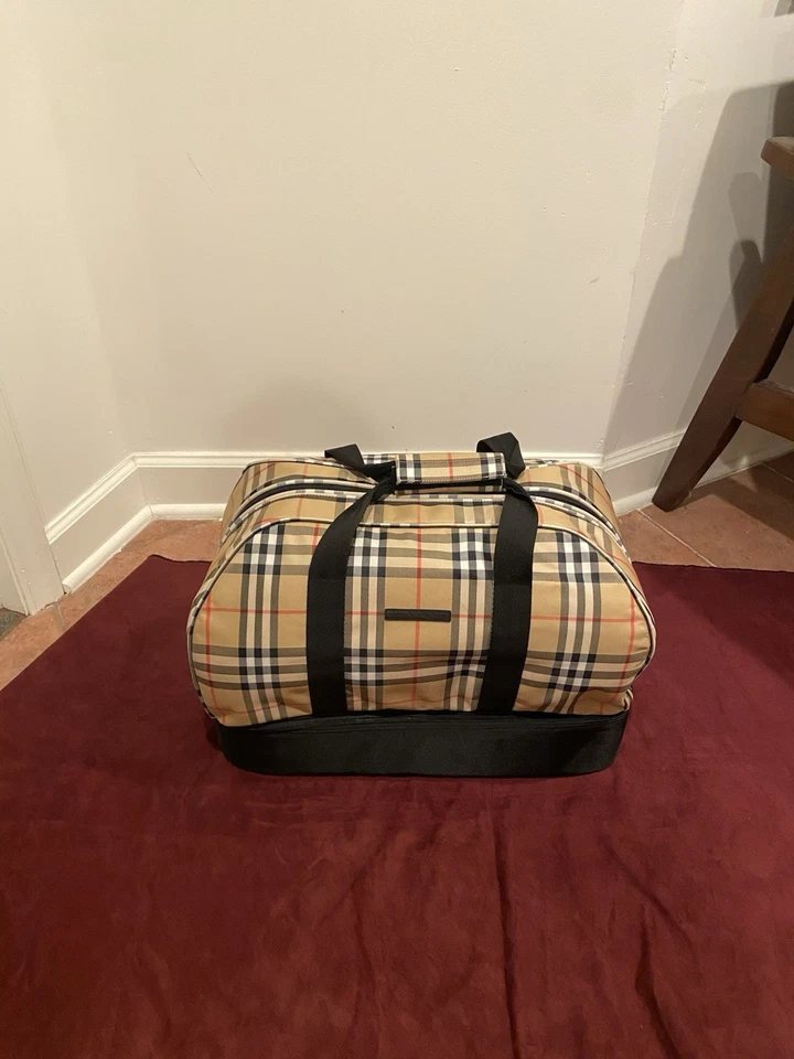 Auténtica bolsa de lona vintage de golf Burberry a cuadros Foto 1 de 4