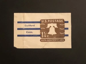 US Postal Stationery: Precancel Envelope Cut Squares, CT; Guilford T-1 1¼c Brown - Picture 1 of 1