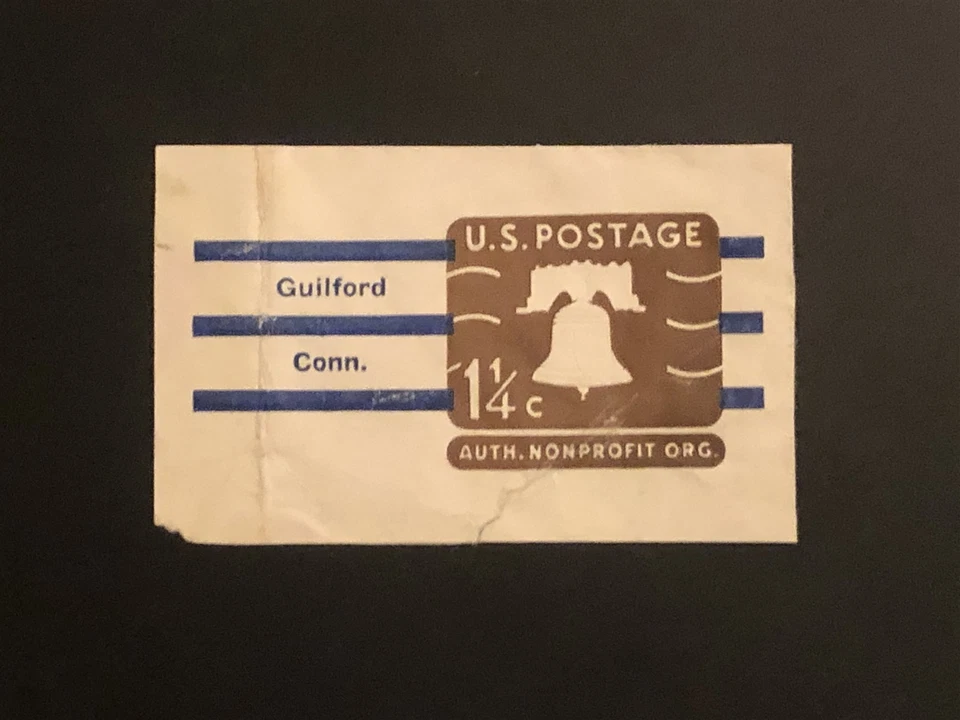 US Postal Stationery: Precancel Envelope Cut Squares, CT; Guilford T-1 1¼c Brown - Image 1 of 1