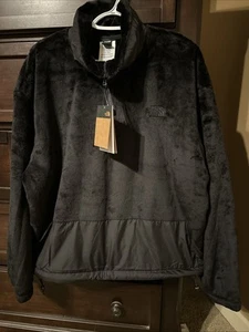 Women’s The North Face Novelty Osito Jacket Pullover 1/4 Zip Black XL - Picture 1 of 8