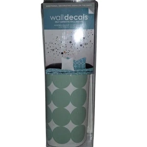 Spoonflower Geometric Teal Circle Wall Decals Set of 2 - Picture 1 of 4