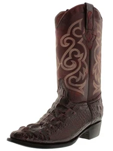 Botas de cuero occidentales para hombre negras cereza cabeza de cocodrilo estampado talla 12,5, 13,5 - Imagen 1 de 5